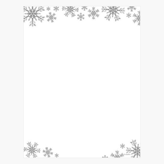 Snowflake Silver Foil Christmas Letterhead, 8.5