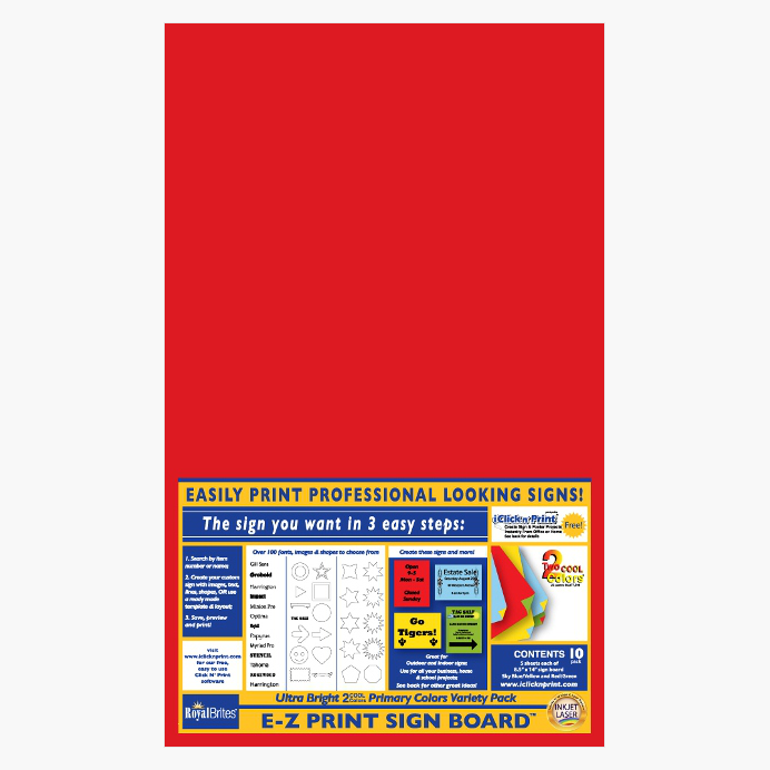 Royal Brites Dual Color EZ Print Poster Board 8 12 x 14 Assorted