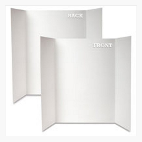 Tri-Fold White/White Foam Board Project, 36x48, 12/case