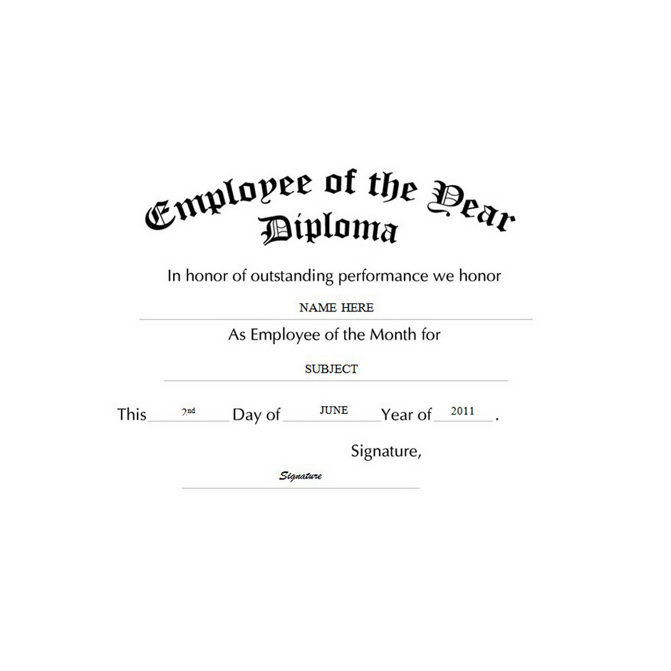 Employee of the Year Diploma Template | TheRoyalStore