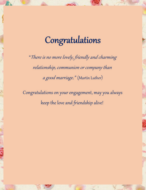 Engagement Congratulations 1 Template | TheRoyalStore