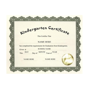 kindergarten graduation certificate template