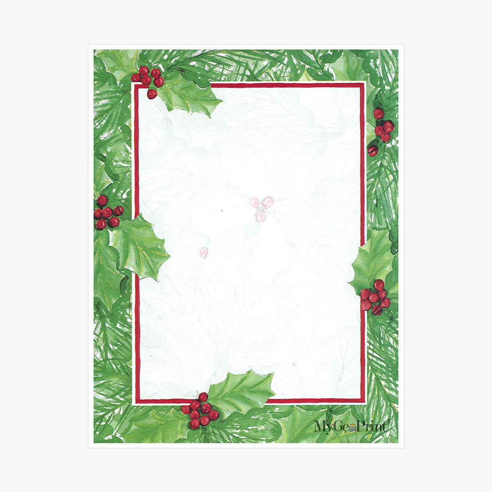 Holiday Leaves Letterhead MyGeoPrint