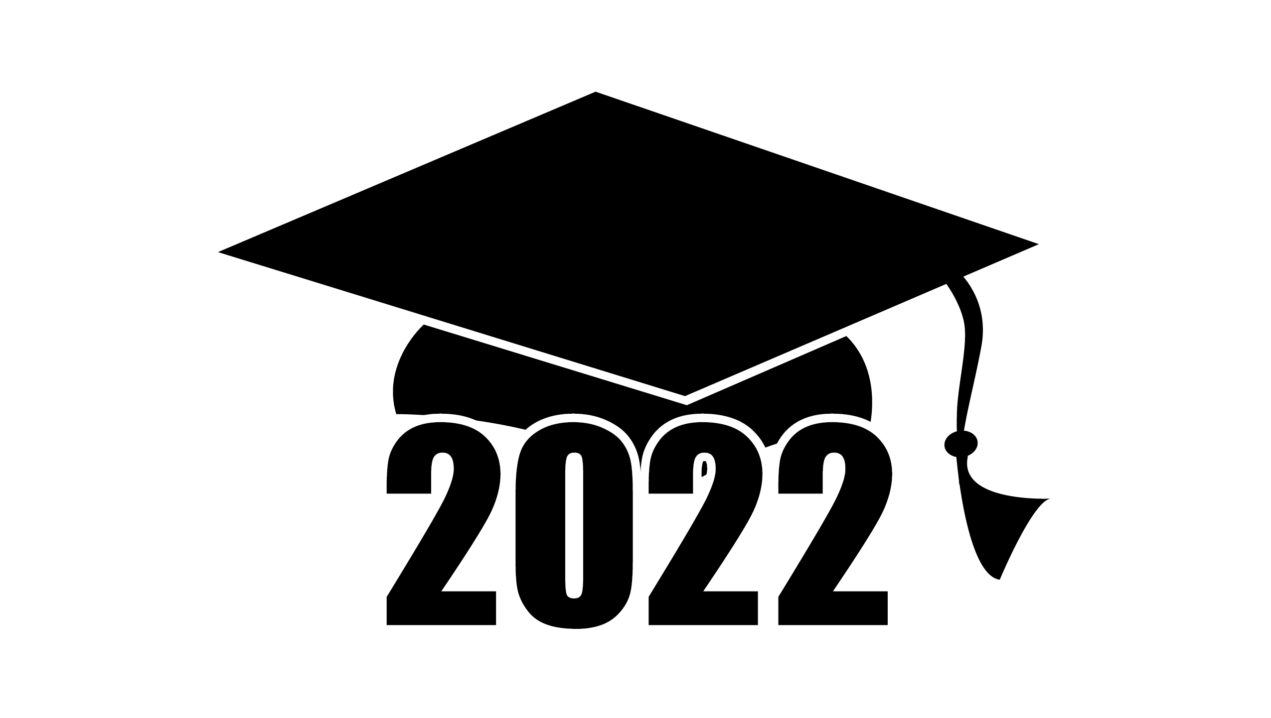 2022 graduation clip art black and white