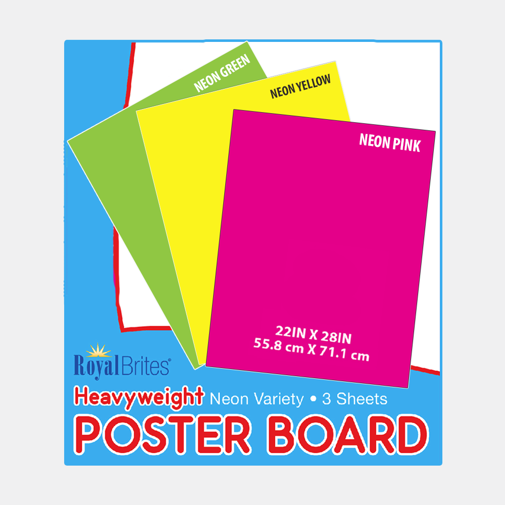 HeavyWeight Fluorescent Neon Poster Board Variety Pack 27113 RoyalBrites TheRoyalStore