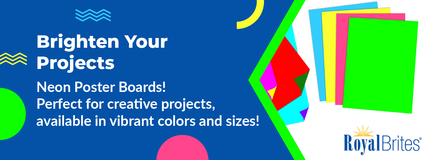 Neon Poster Boards for Creative Projects Vibrant Colors and Sizes Royal Brites